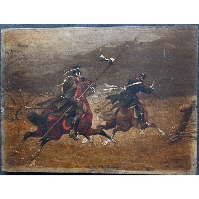 "Christian Sell, German Military Painting, On Panel, 19th Century" Christian Sell (August 14, 1831, Altona, Germany -...