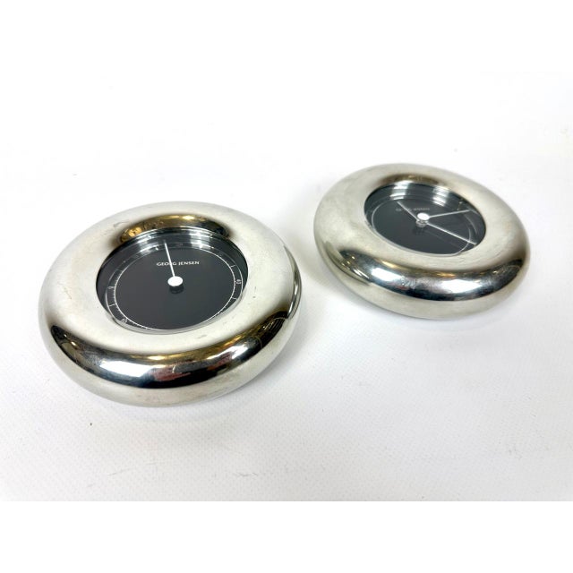 Mid-Century Modern Vintage Donut Wall Clock and Thermometer by Andreas Mikkelsen for Georg Jensen, 1990s, Set of 2 For Sale - Image 3 of 10