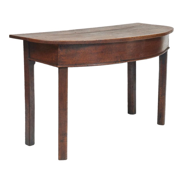Antique George II Oak D-End Table For Sale
