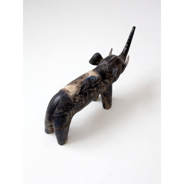 Antique Hand-Carved Wood Elephant For Sale - Image 11 of 12
