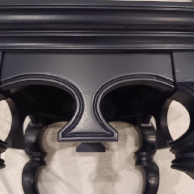 Mid Century Modern/Hollywood Regency/French Provincial Solid Wood Navy Blue End Table - A Pair For Sale - Image 13 of 18