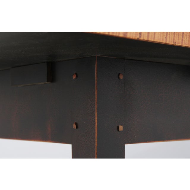 Benchmade Tiger Maple Large Farmhouse Dining Tavern Table For Sale - Image 13 of 14