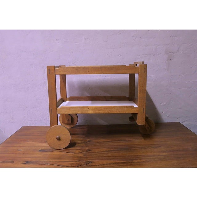 Mid-Century Modern Scandinavian Bar Cart in Oak, 1950s For Sale - Image 11 of 15
