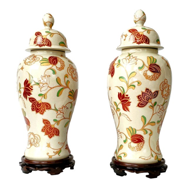 Large Ginger Jars 20" Pair For Sale