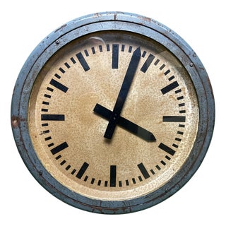 Large German Pre War Railway Clock, 1930s For Sale