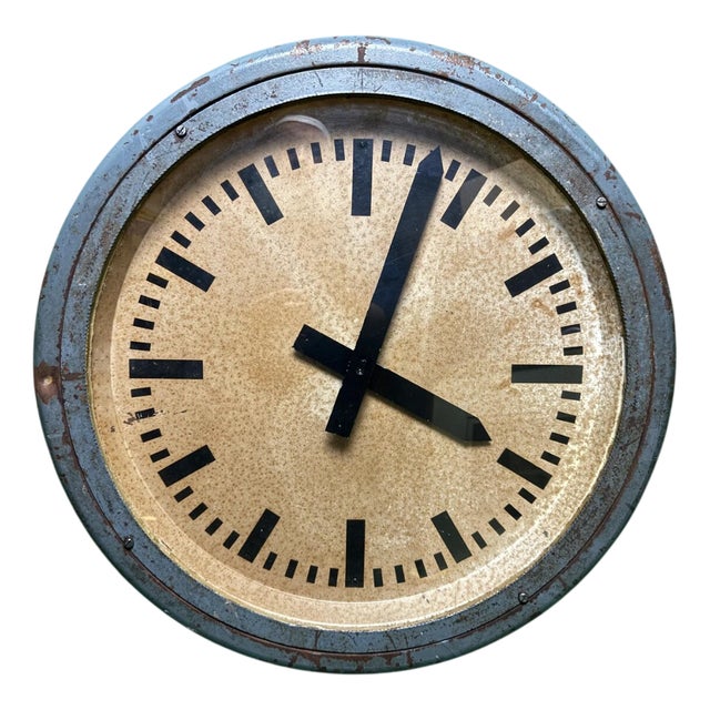 Large German Pre War Railway Clock, 1930s For Sale