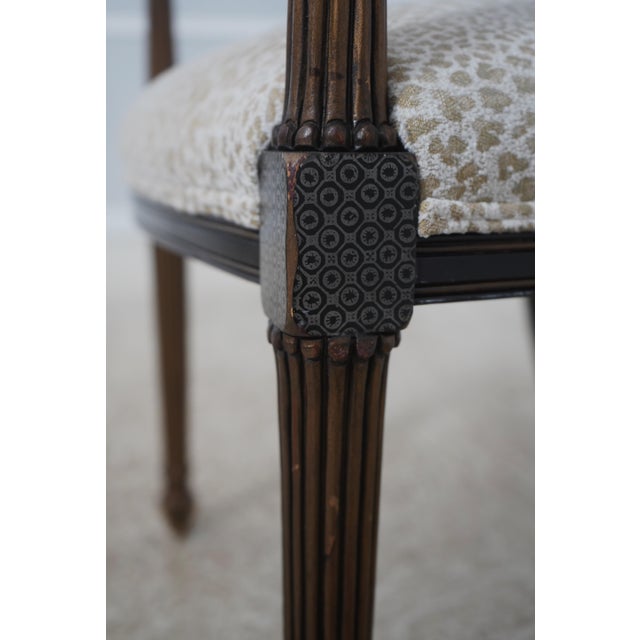 Interior Crafts Black & Gold Chinoiserie Arm Chair For Sale - Image 15 of 18