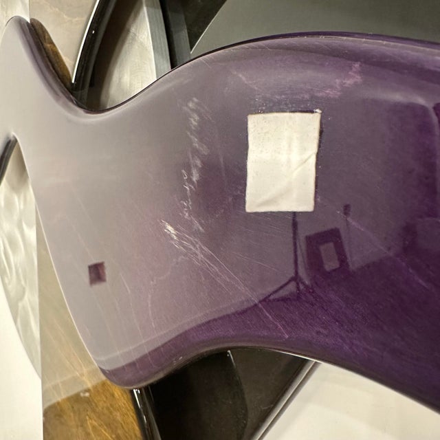 Purple Modernist Abstract Wooden Wall Sculpture For Sale - Image 8 of 12