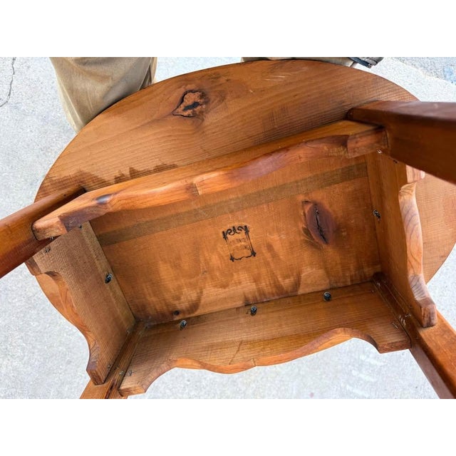 Vintage Colonial Style Solid Pine Side Table For Sale - Image 9 of 12