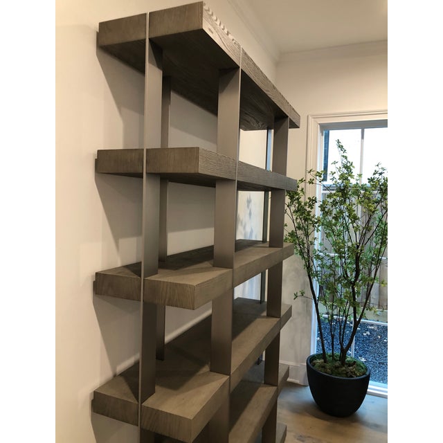 Contemporary Restoration Hardware Oak Bookshelf Chairish