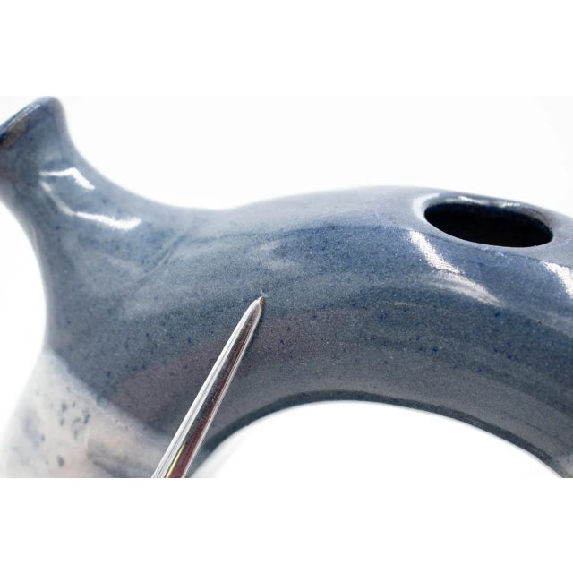 Vintage 1990s Handmade Donut Tube Pitcher For Sale - Image 10 of 13