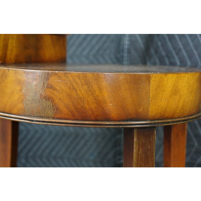 Antique English Regency Flame Mahogany Tooled Leather Telephone Smoking Table For Sale - Image 12 of 18