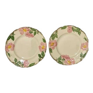 1990s Franciscan Desert Rose (England and Usa Back Stamp) Salad Plates - Set of 2 For Sale