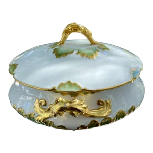 Antique Ch Field Haviland Porcelain Round Covered Vegetable Server