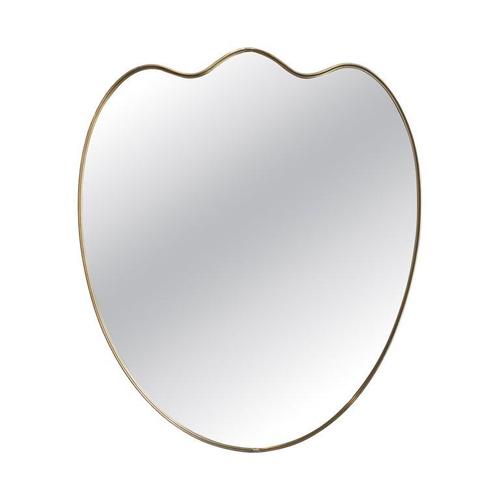 Vintage Italian Wall Mirror with Brass Frame in the style of Gio Ponti, 1960s For Sale - Image 16 of 16