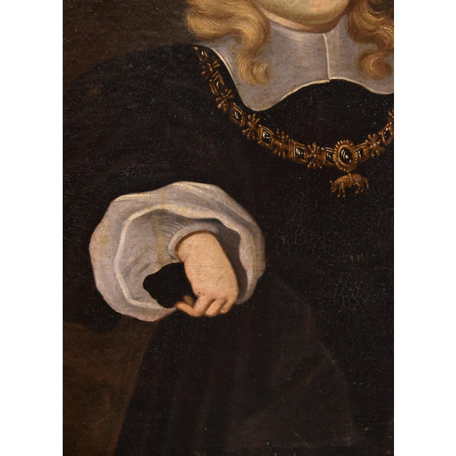 After Juan Bautista Martínez Del Mazo, Charles II King of Spain Portrait as a Child, 1667, Oil on Canvas, Framed For Sale - Image 9 of 16