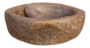 Aged Carved Stone Kharal Mortar