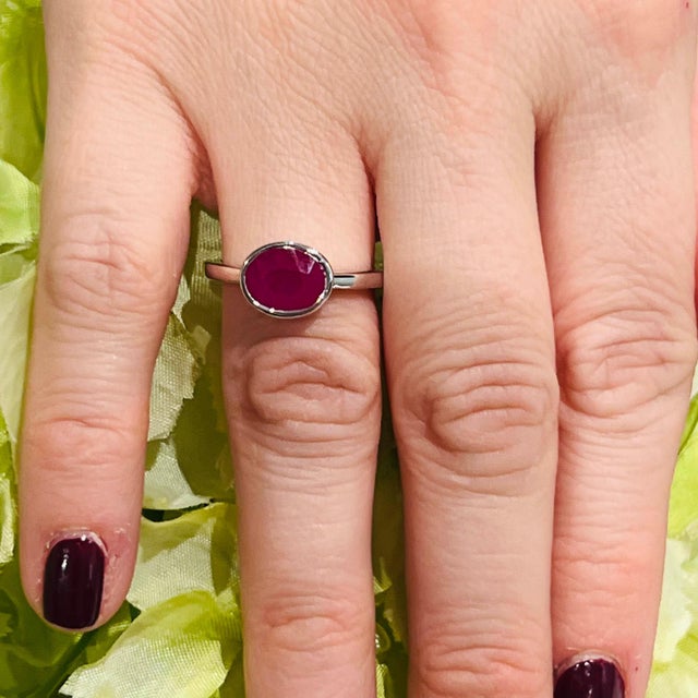 Natural Ruby Ring 6.5 14k White Gold 2.38 TCW Certified For Sale - Image 11 of 16