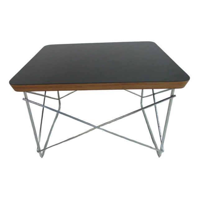 Vintage Eames Wire Base Elliptical Surfboard Lamp End Table Pedestal Table For Sale