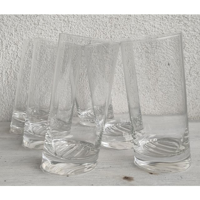 1980s Crystal Juice Glasses in the style of Angelo Mangiarotti, 1980s, Set of 6 For Sale - Image 5 of 5