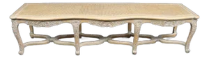 Louis XV Cane Quarter Sawn Oak Bench