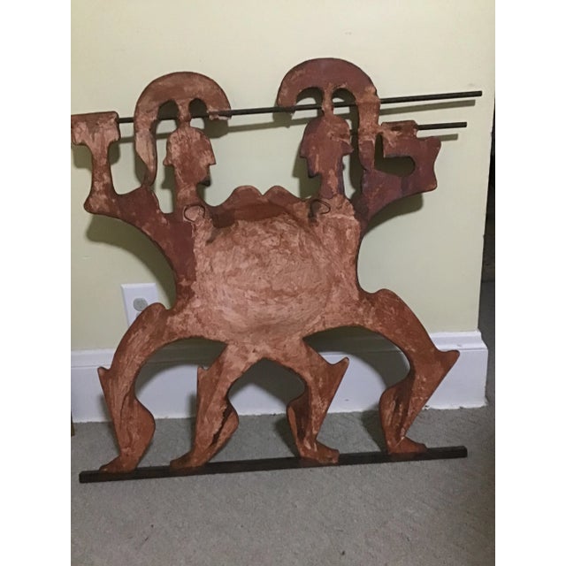 Mid-Century Modern Frederic Weinberg Sculpture Roman Gladiator Wood Look For Sale - Image 9 of 11