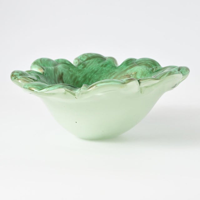 Murano Green Aventurine Glass Bowl from Fratelli Toso, 1960s For Sale - Image 11 of 13