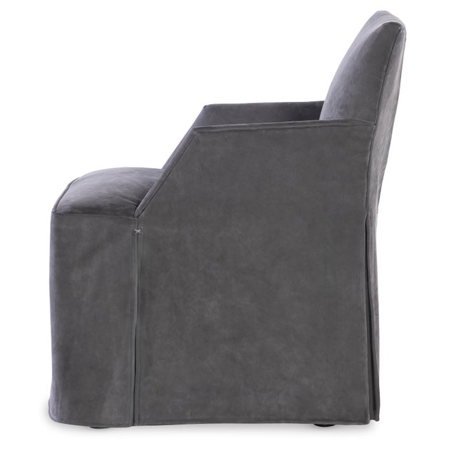 The European inspired dining or club chair, with waterfall arm and tight seat is characterized by its smooth, flowing...