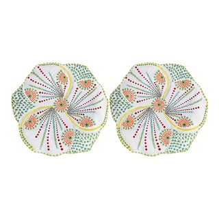 Pair of Hand-Painted South African Ceramic Platters For Sale