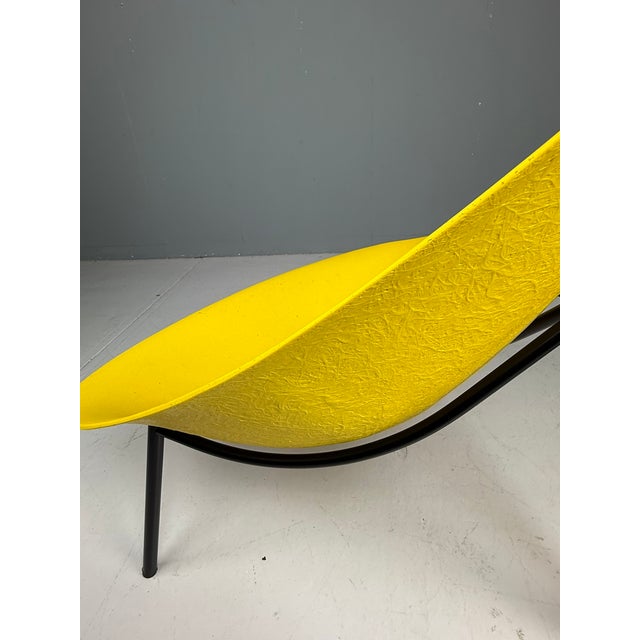 Yellow Yellow Fiberglass Tripod Lounge Chair by Ed Merat, France, 1956 For Sale - Image 8 of 13