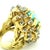 Turquoise 1960s 18k Gold Turquoise and Diamond Freeform Cocktail Ring, Size 7.5 For Sale - Image 8 of 17