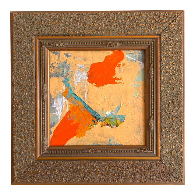 Original Painting With Vintage Frame by Jessalin Beutler "Between Two Sides" For Sale