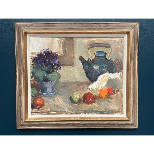 Karl Gustav Strandberg, Still Life with Kettle, 1960s, Oil Painting on Canvas, Framed For Sale - Image 11 of 18