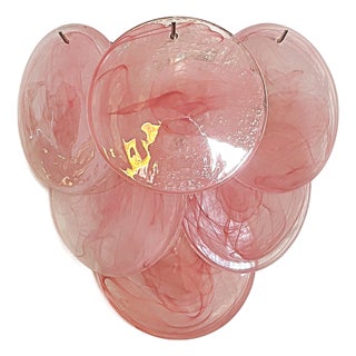 Alabaster Pink Glass Disks Wall Sconce, 1990s For Sale