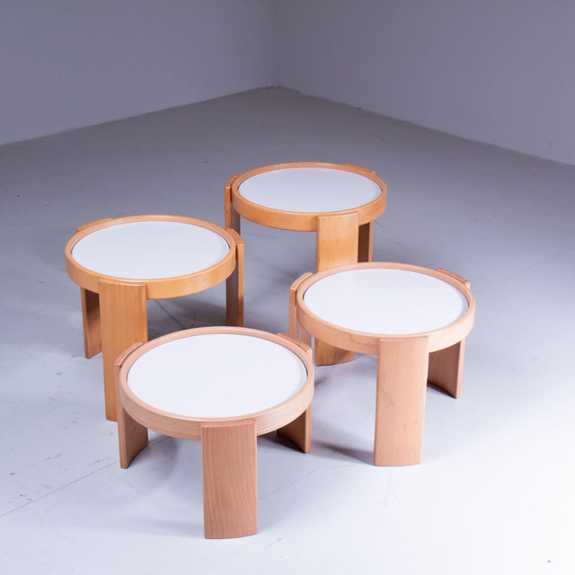 Wood Model 780/783 Coffee Tables by Gianfranco Frattini for Cassina, Set of 4 For Sale - Image 7 of 16