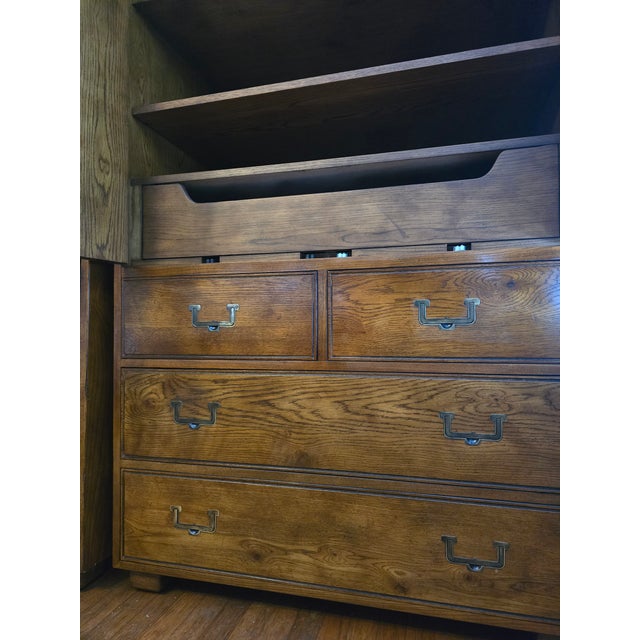 Henredon 1970s Henredon Artefacts Campaign-Style Mid-Century Gentleman's Armoire For Sale - Image 4 of 8