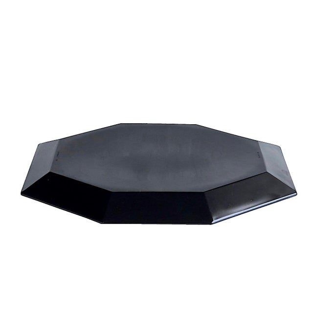 Cristal d' Arques 1980s Arcoroc France "Octime" Black Oval Platter For Sale - Image 4 of 8