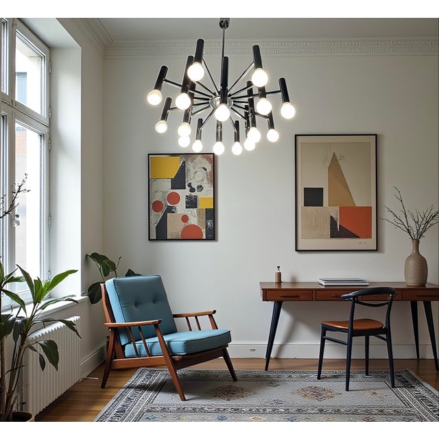 Large Mid-Century Space Age Italian Modern Tubular Chrome Chandelier in Style of Gaetano Sciolari , 1960s For Sale - Image 15 of 16