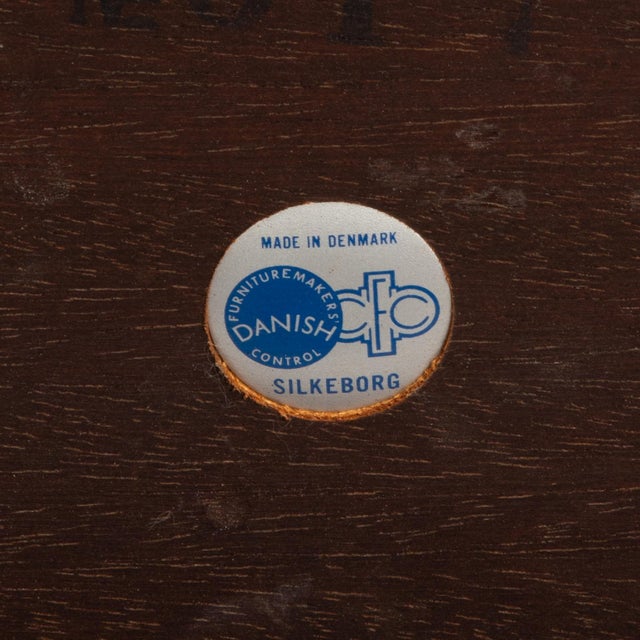 Mid Century CFC Silkeborg Danish Rosewood Square End Table Brass Trim For Sale - Image 17 of 17