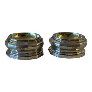 Early 19th Century Pair of Heavy Antique Moritz Elimeyer Dresden Silver Salt & Pepper Trenchers/Cellars For Sale