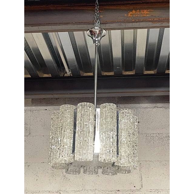 Metal Hanging Light with Murano Tubulars from Doria Leuchten, 1960s For Sale - Image 7 of 18