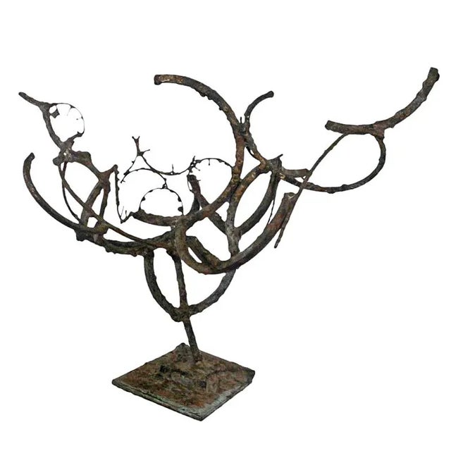 MidCentury Abstract Brutalist Bronze & Iron Sculpture Chairish