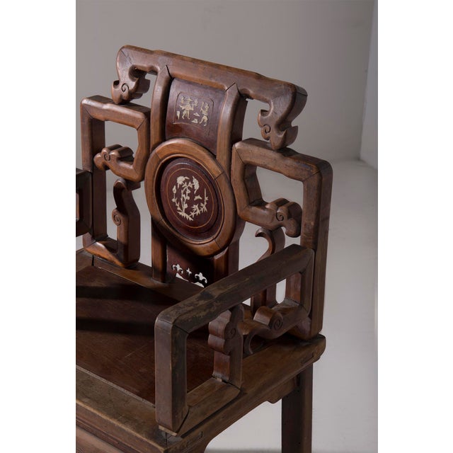 Chinese Qing Style Ceremonial Chair, 1890 For Sale - Image 3 of 9