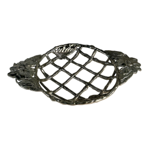 Vintage Arthur Court Silverplate Magnolia Basket-Shaped Pie Plate Holder