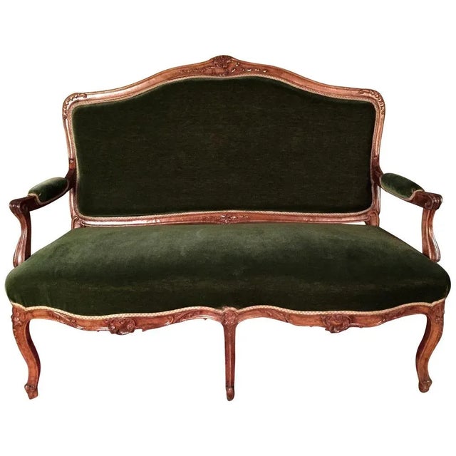 19th Century Louis XV Sofa in Walnut, 1890s For Sale - Image 9 of 9