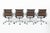 Herman Miller Set of 4 Eames Thin Pad Office Chairs for Herman Miller, Brown Leather Aluminum Group For Sale - Image 4 of 16