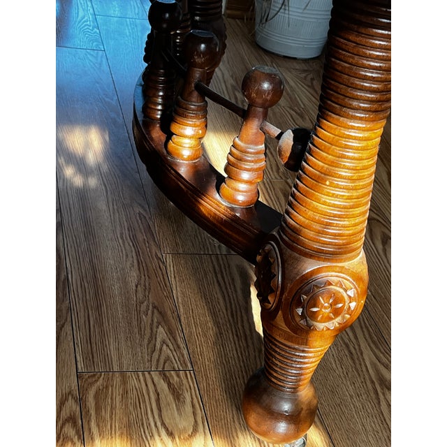 Antique Quartersawn Oak Dining Table For Sale - Image 6 of 9