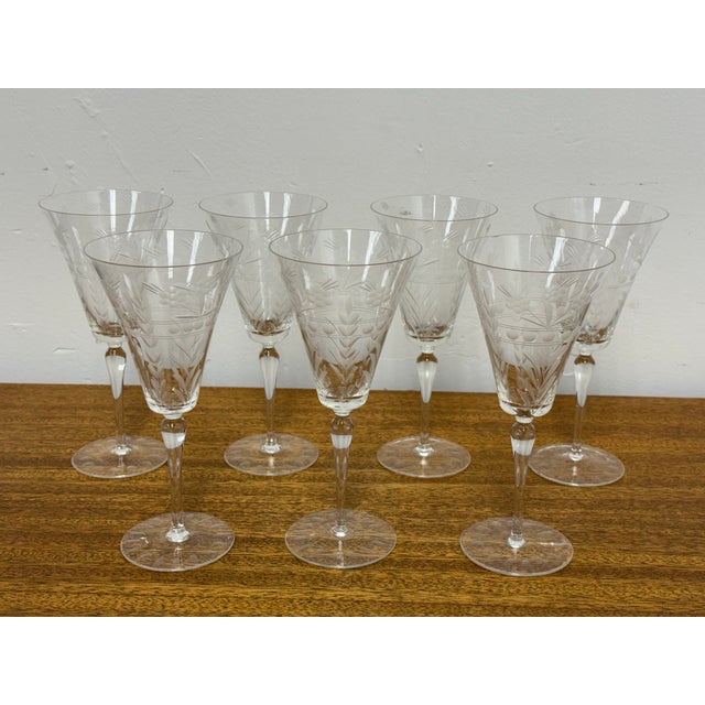 2010s Libbey Rock Sharpe Wine Glasses, Set of Seven For Sale - Image 5 of 12