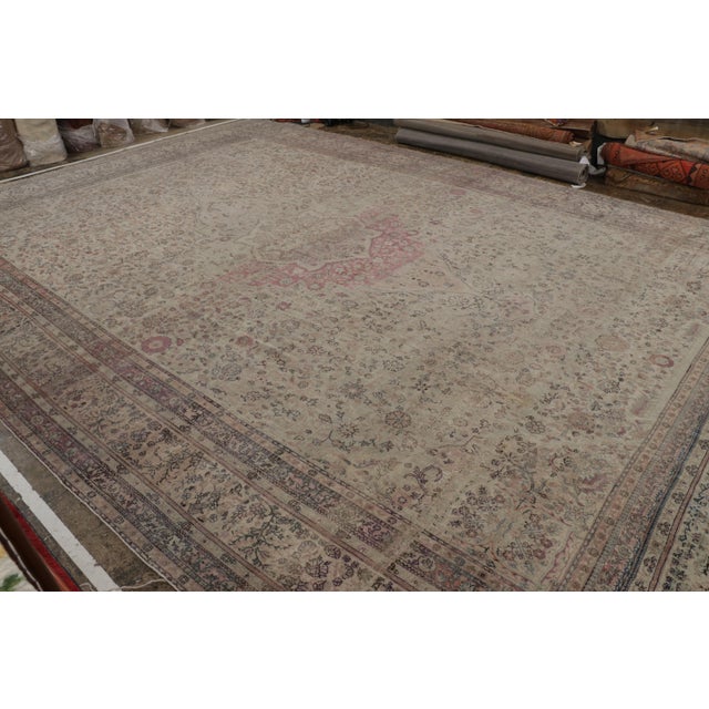 Traditional Oversized Antique Sivas Rug in Beige and Red Floral Patterns, From Rug & Kilim For Sale - Image 3 of 10