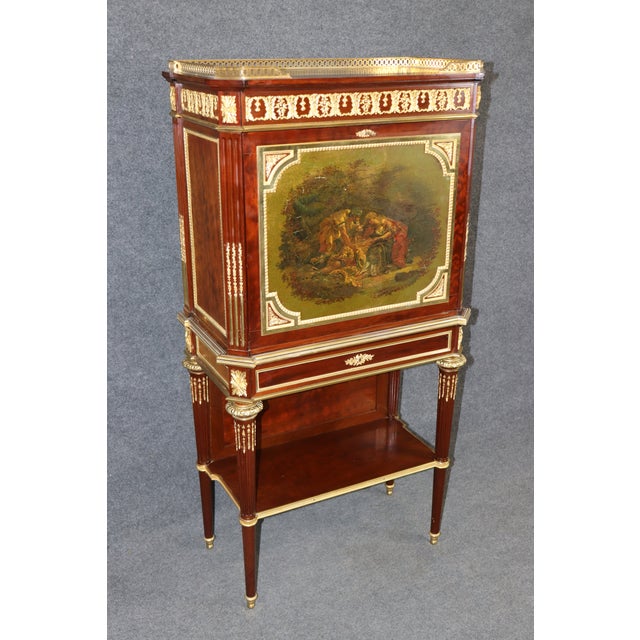 French Louis XVI Bronze Mounted Vernis Martin Secretary Desk by Henri Picard For Sale - Image 4 of 17